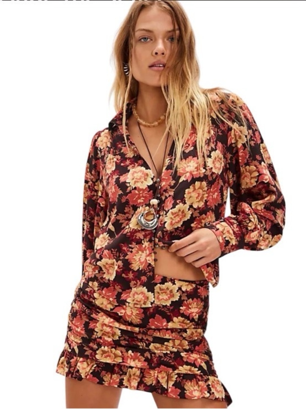 Free People Elodie Floral Set